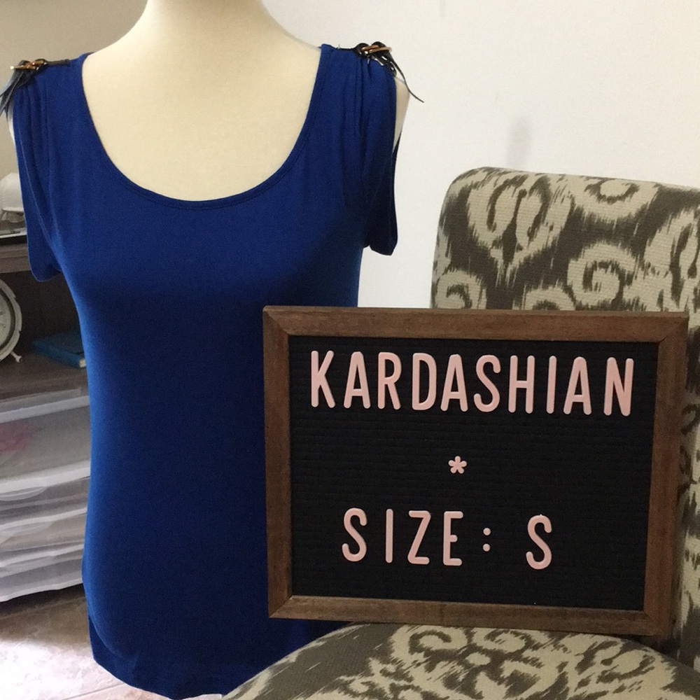 Kardashian Kollection blue top size small